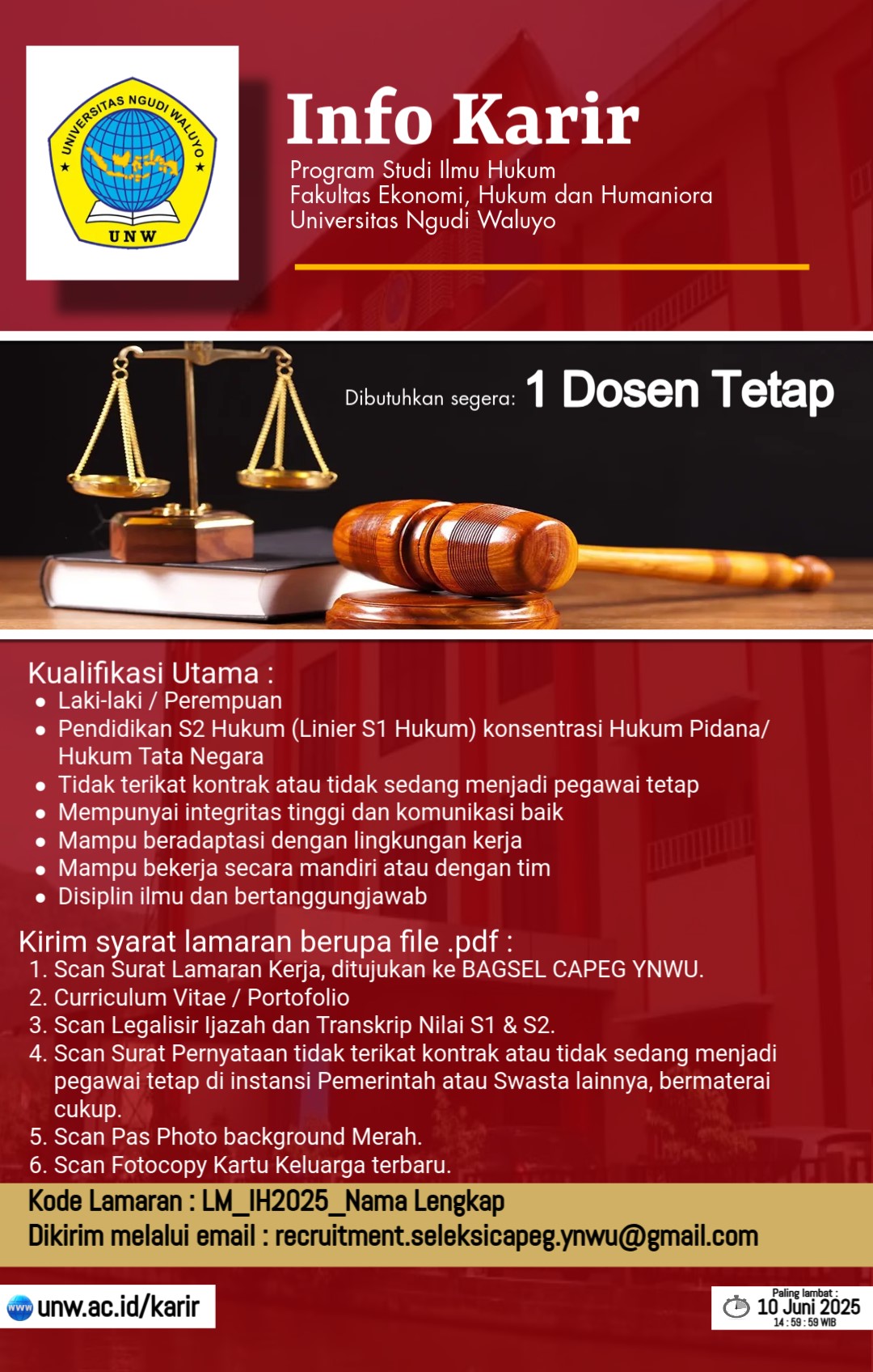 Dosen Prodi Ilmu Hukum