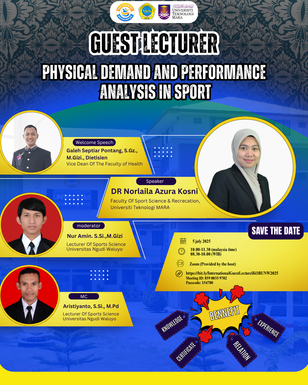 GUEST LECTURE PHYSICAL DEMAND AND PERFORMANCE ANALYSIS IN SPORT