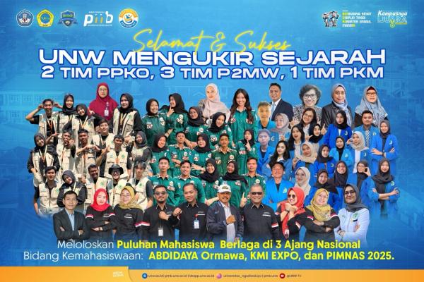 UNW Mengukir Sejarah, Loloskan Puluhan Mahasiswa dan Berlaga di 3 Ajang Bergengsi Tingkat Nasional: PIMNAS, KMI Expo, dan ABDIDAYA Ormawa 2025 