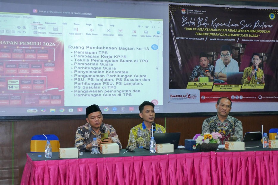 UNW dan KPU Kabupaten Semarang Perkuat Literasi Kepemiluan melalui Bedah Buku